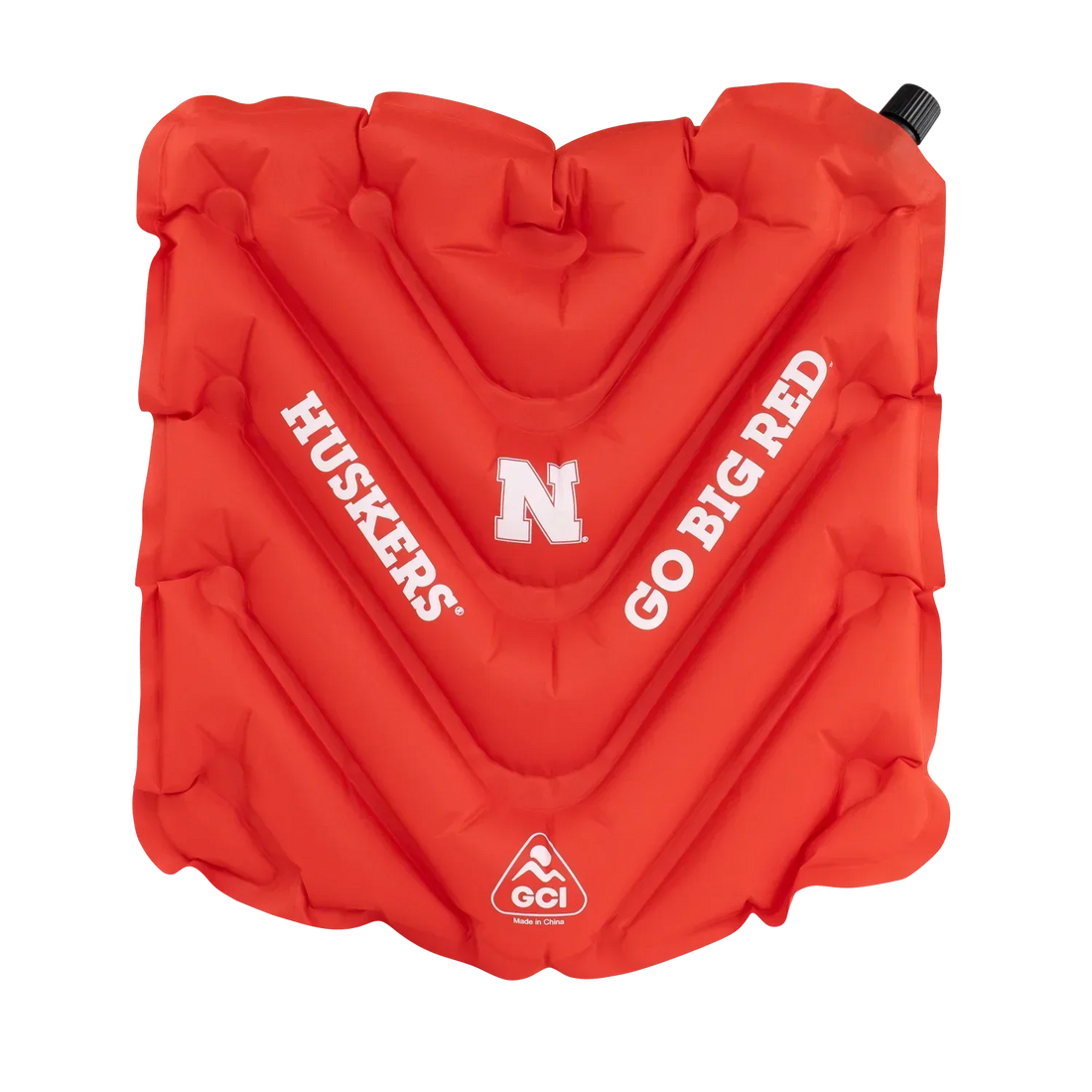 Compact Cushion College V Seat Inflatable Stadium Cushion - Nebraska Cornhuskers - Choice 277 - Grandstand Cushion Seat with Secure Under-Bench Hooks - Default Title