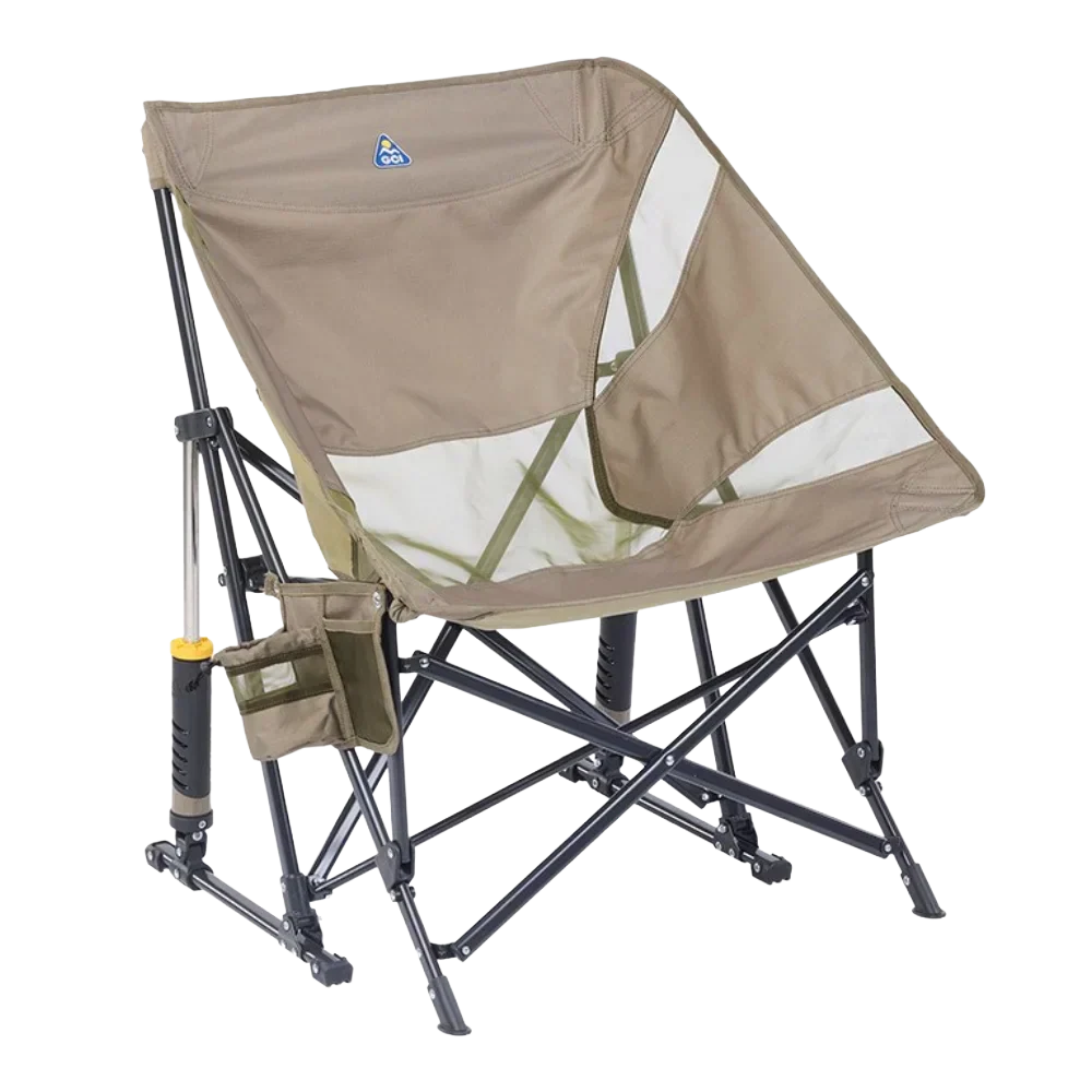 Heavy-Duty Freestyle Pod Rocker Elite - Choice 832 - RoadTrip Rocker Smooth Motion Camp Chair - Aged Fatigue