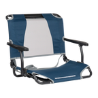 Compact Cushion Big Comfort Stadium Chair with Armrests - Choice 465 - Lightweight Folding Bleacher Chair with Cushioning - Navy