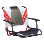 Compact Cushion Big Comfort Stadium Chair with Armrests - Choice 465 - Lightweight Folding Bleacher Chair with Cushioning - Indigo/White/Red