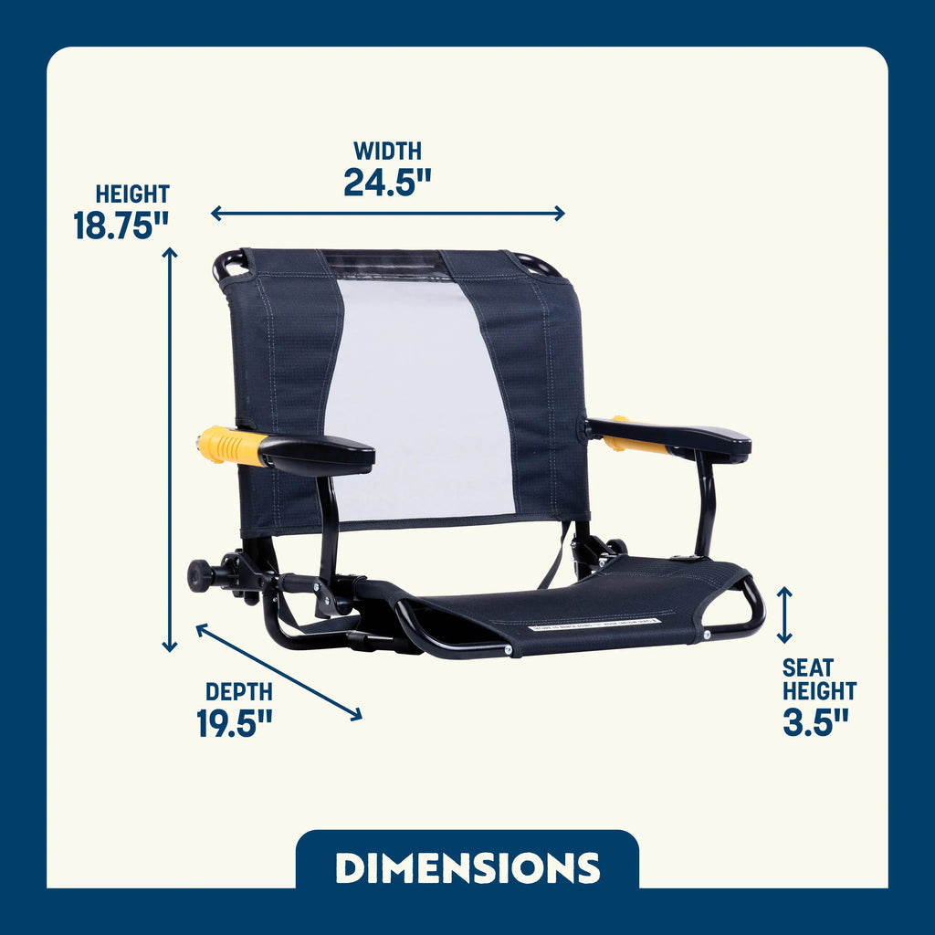 Patented Spring-Action Stadium Rock-Cliner - Choice 540 - RoadTrip Rocker Smooth Motion Camp Chair Detail