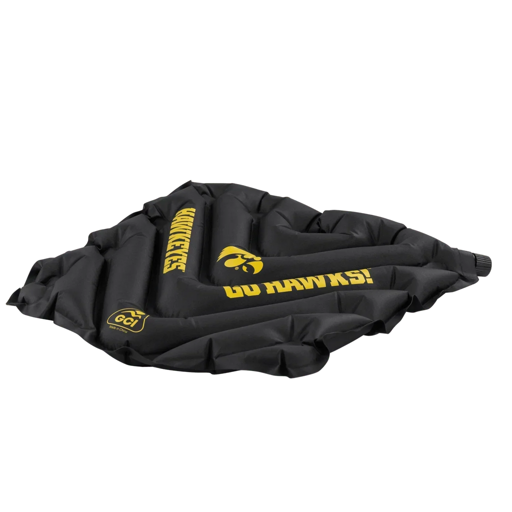 Bleacher-Friendly College V Seat Inflatable Stadium Cushion - Iowa Hawkeyes - Choice 157 - Lightweight Folding Bleacher Chair with Cushioning Detail
