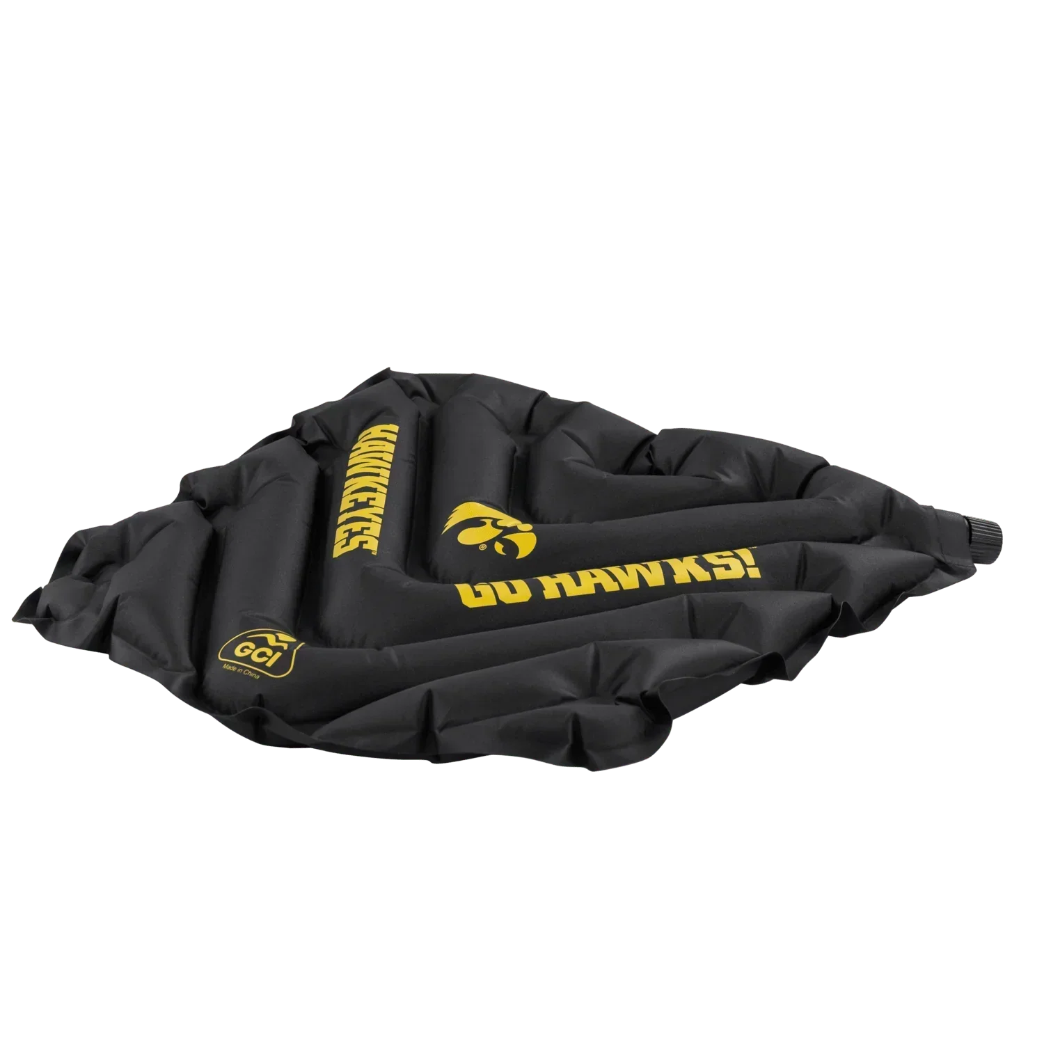 Bleacher-Friendly College V Seat Inflatable Stadium Cushion - Iowa Hawkeyes - Choice 157 - Lightweight Folding Bleacher Chair with Cushioning Detail