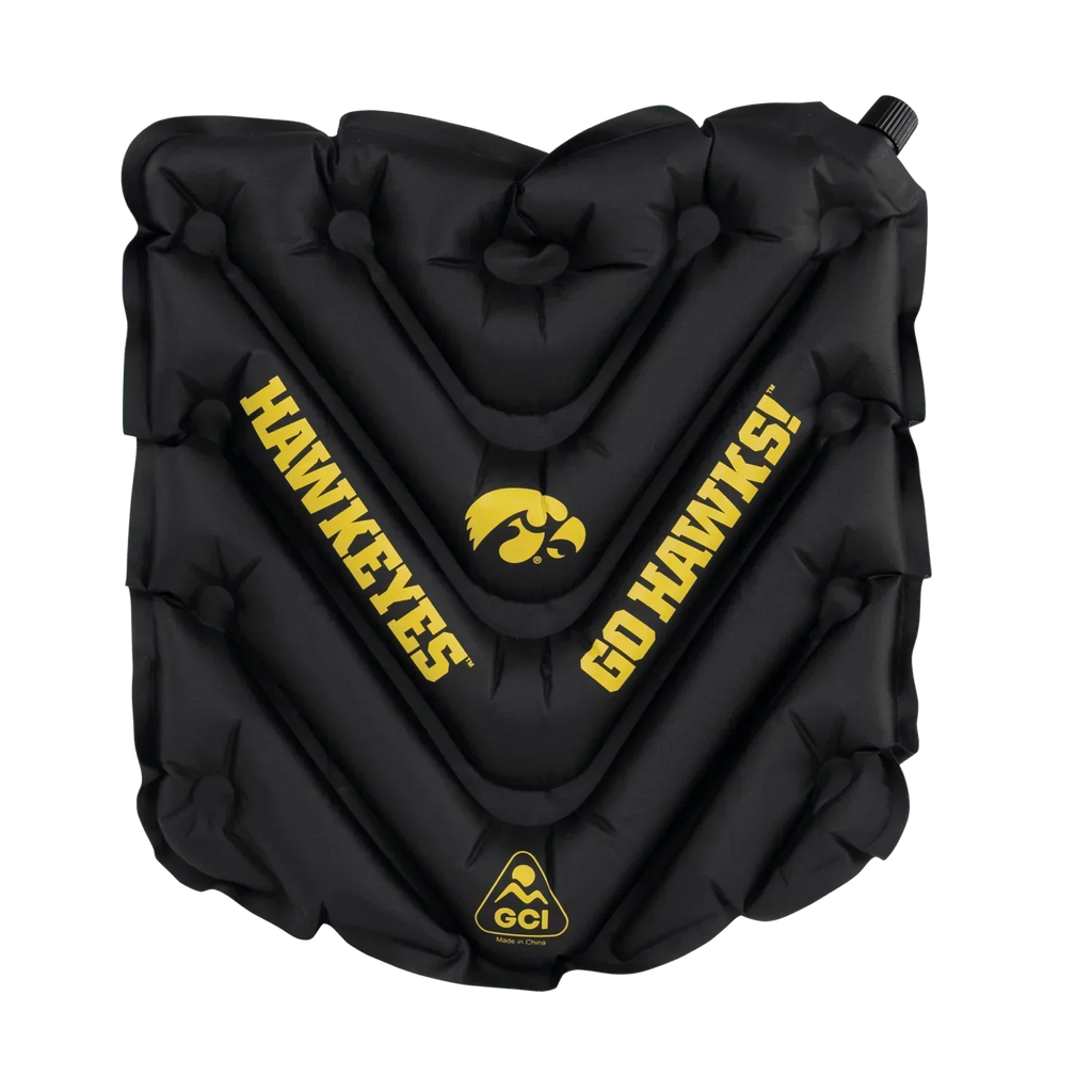 Bleacher-Friendly College V Seat Inflatable Stadium Cushion - Iowa Hawkeyes - Choice 157 - Lightweight Folding Bleacher Chair with Cushioning - Default Title