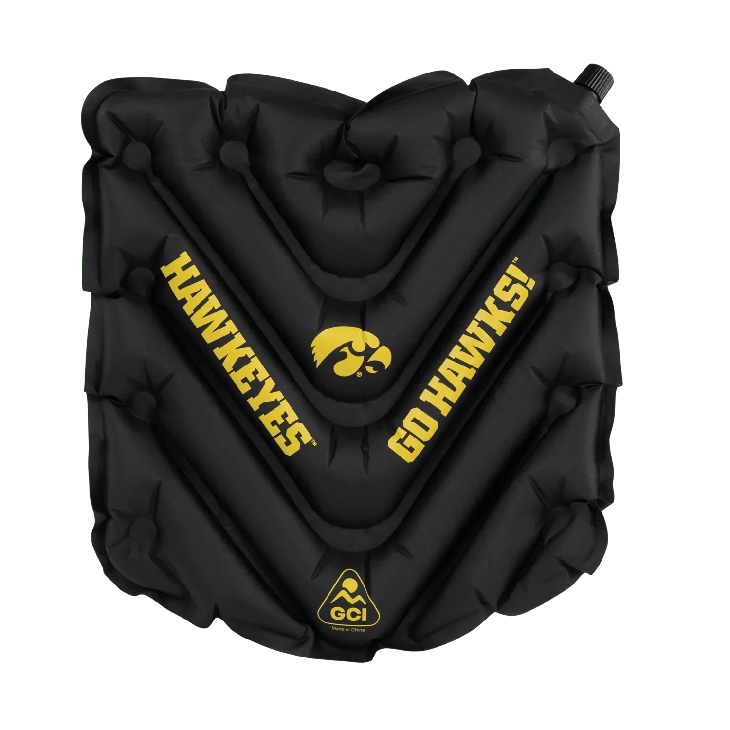 Bleacher-Friendly College V Seat Inflatable Stadium Cushion - Iowa Hawkeyes - Choice 157 - Lightweight Folding Bleacher Chair with Cushioning - Default Title