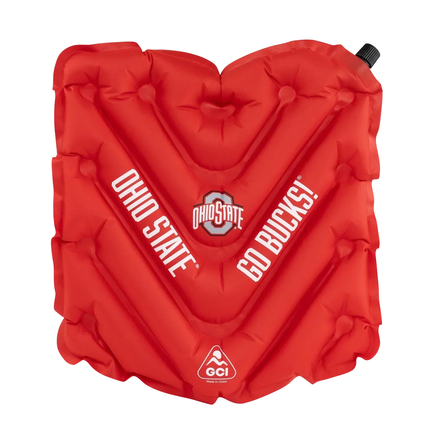 Ultra-Lightweight College V Seat Inflatable Stadium Cushion - Ohio State Buckeyes - Choice 778 - Lightweight Folding Bleacher Chair with Cushioning - Default Title