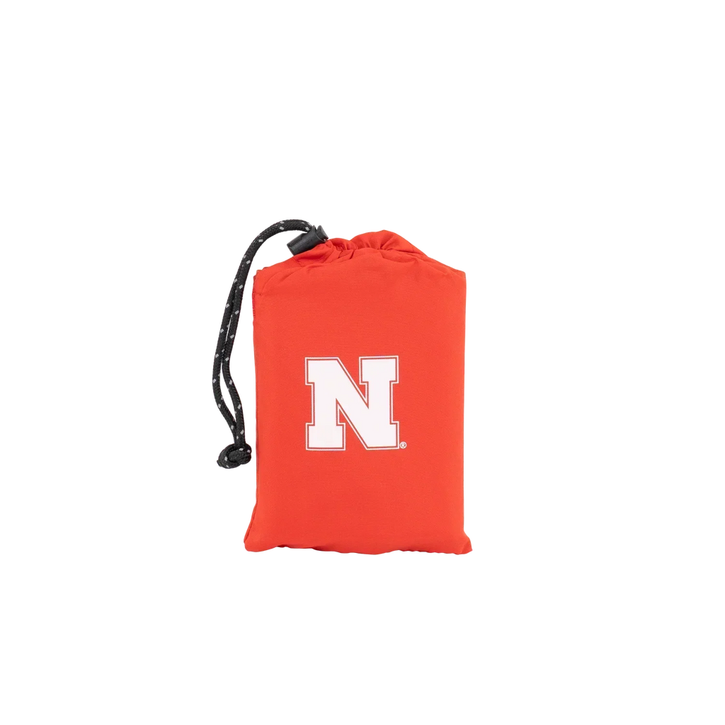 Compact Cushion College V Seat Inflatable Stadium Cushion - Nebraska Cornhuskers - Choice 277 - Grandstand Cushion Seat with Secure Under-Bench Hooks Detail