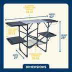 Stainless Steel BBQ Slim-Fold Cook Station - Choice 575 - Multi-Purpose Outdoor Culinary Cooking Set Detail