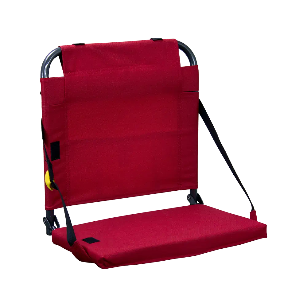 Compact Cushion BleacherBack - Choice 696 - Ergonomic Portable Stadium Seat for Sports Events - Red