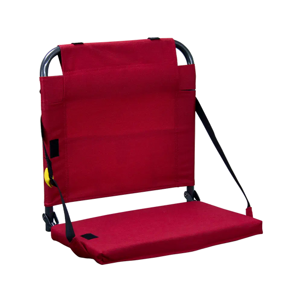 Compact Cushion BleacherBack - Choice 696 - Ergonomic Portable Stadium Seat for Sports Events - Red