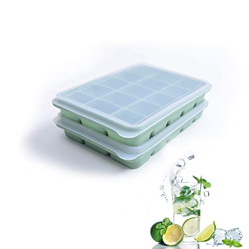 Modern Ice Cube Trays Set of 2, convenient Release 15 bendable Essentials