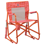 Luxury Camp Freestyle Rocker - Choice 711 - Freestyle Rocker Portable Outdoor Folding Chair - Pink/Orange