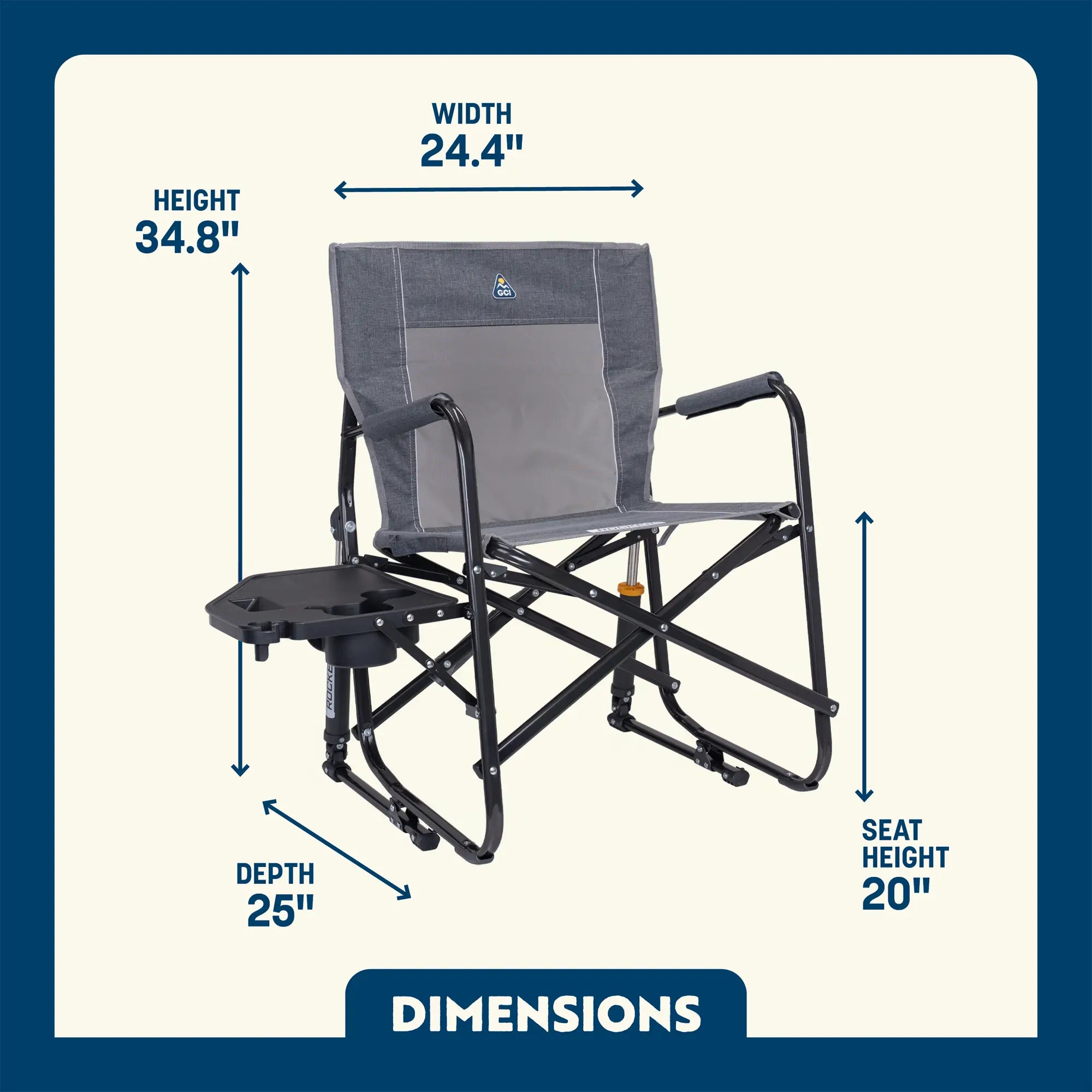 Heavy-Duty Freestyle Freestyle Rocker with Side Table - Choice 853 - Heavy-Duty Kickback Rocker with Beverage Holder Detail