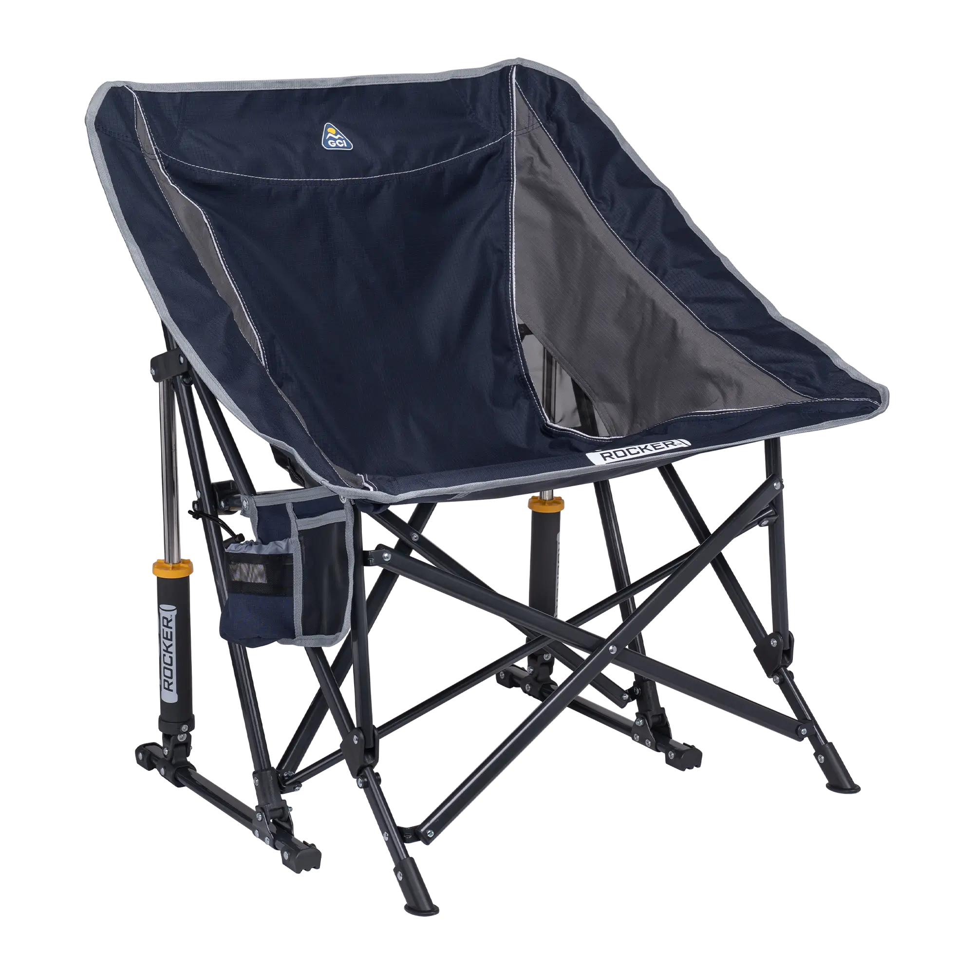Heavy-Duty Freestyle Pod Rocker - Choice 933 - Heavy-Duty Kickback Rocker with Beverage Holder - Indigo
