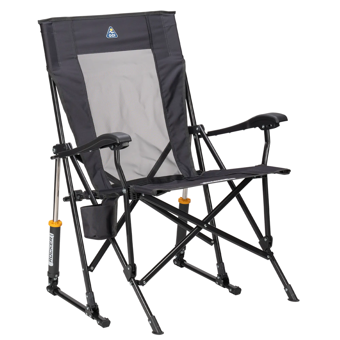 Smooth Motion RoadTrip Rocker - Choice 855 - Patented Spring-Action Rocking Chair for Camping - Dark Charcoal