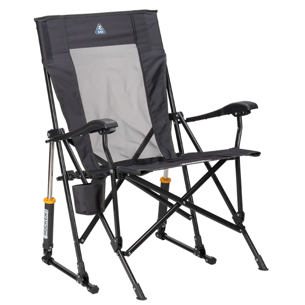 Smooth Motion RoadTrip Rocker - Choice 855 - Patented Spring-Action Rocking Chair for Camping - Dark Charcoal