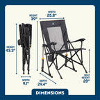 Smooth Motion RoadTrip Rocker - Choice 855 - Patented Spring-Action Rocking Chair for Camping Detail