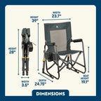 Luxury Camp Stowaway Rocker - Choice 794 - Freestyle Rocker Portable Outdoor Folding Chair Detail