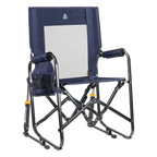Luxury Camp Stowaway Rocker - Choice 794 - Freestyle Rocker Portable Outdoor Folding Chair - Tailgater Rich Blue