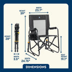 Luxury Camp Stowaway Rocker - Choice 794 - Freestyle Rocker Portable Outdoor Folding Chair Detail