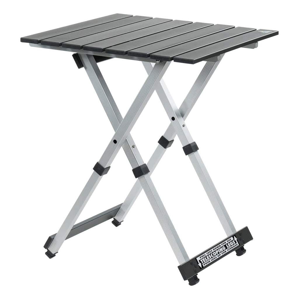 Slim-Fold Compact Camp Table 20 - Choice 513 - Master Outdoor Kitchen Station for Tailgating & BBQ - Black Chrome