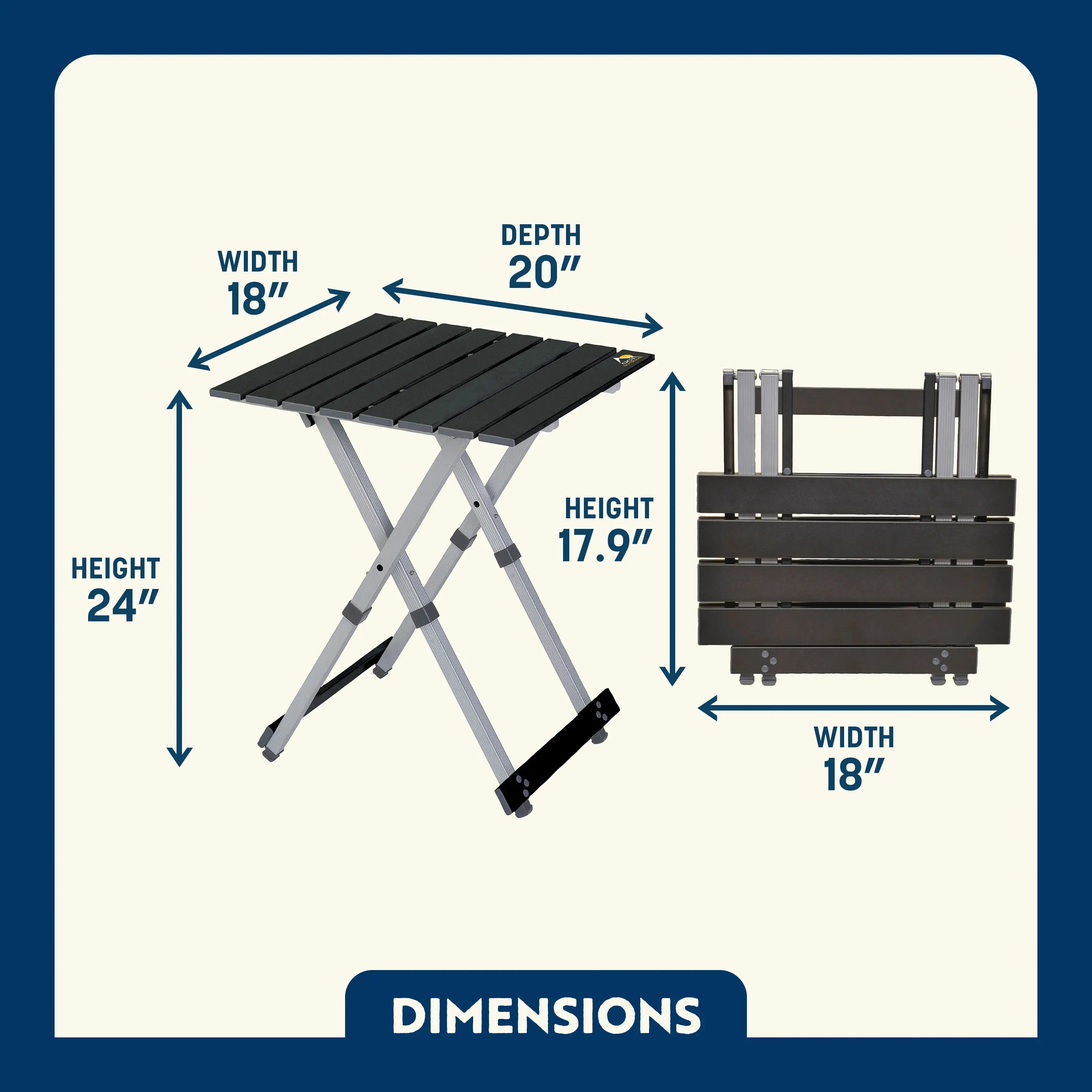 Slim-Fold Compact Camp Table 20 - Choice 513 - Master Outdoor Kitchen Station for Tailgating & BBQ Detail