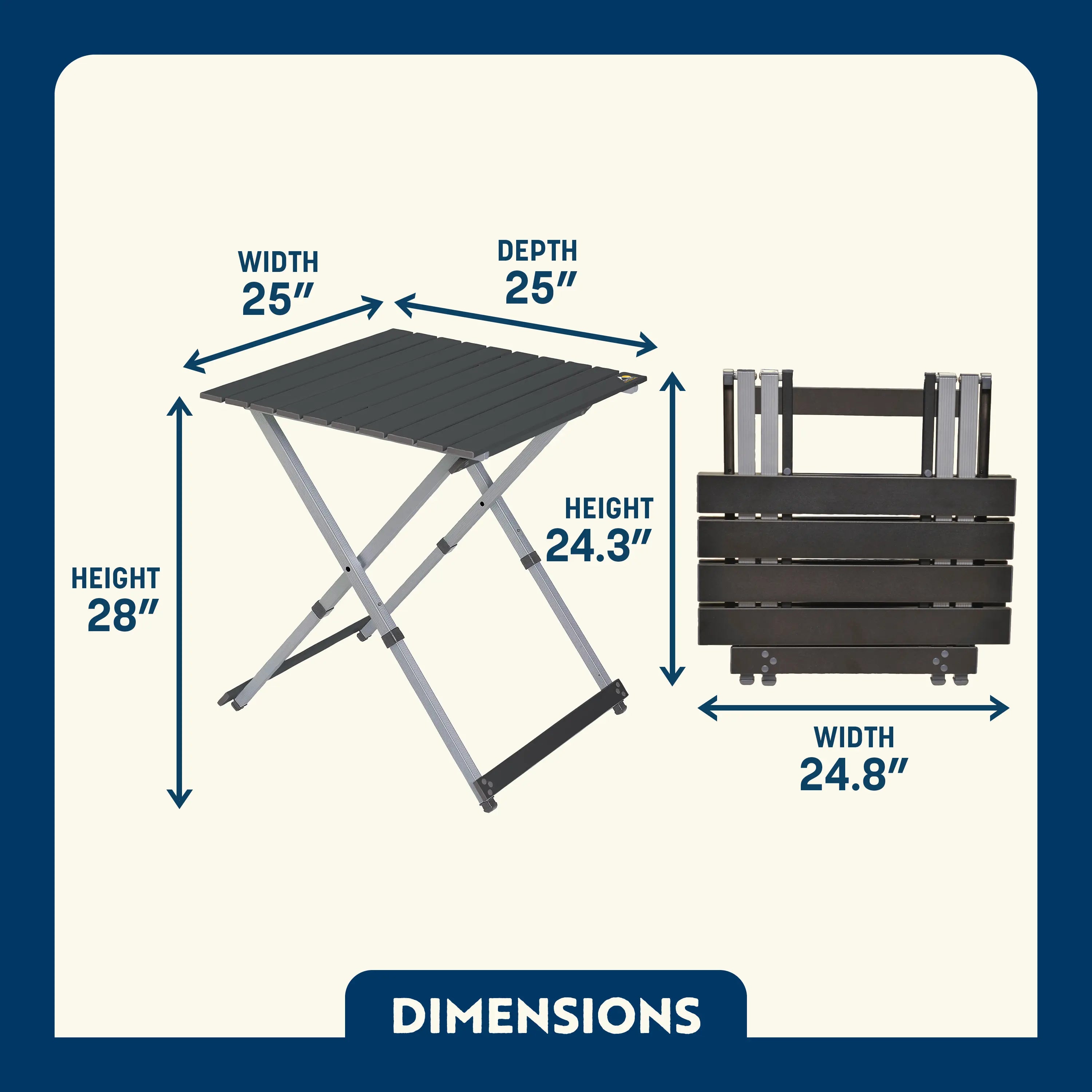 Heat-Resistant Compact Camp Table 25 - Choice 214 - Master Outdoor Kitchen Station for Tailgating & BBQ Detail