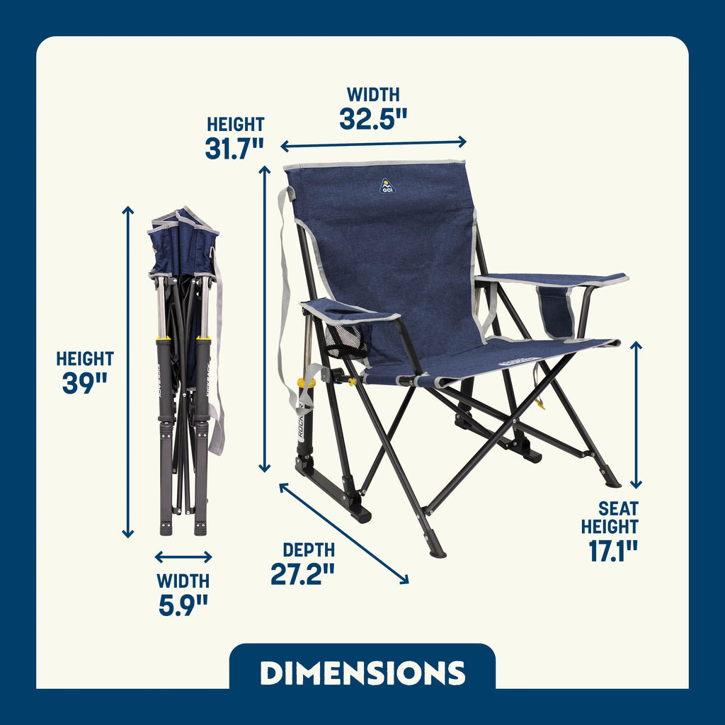 Heavy-Duty Freestyle Kickback Rocker - Choice 345 - RoadTrip Rocker Smooth Motion Camp Chair Detail