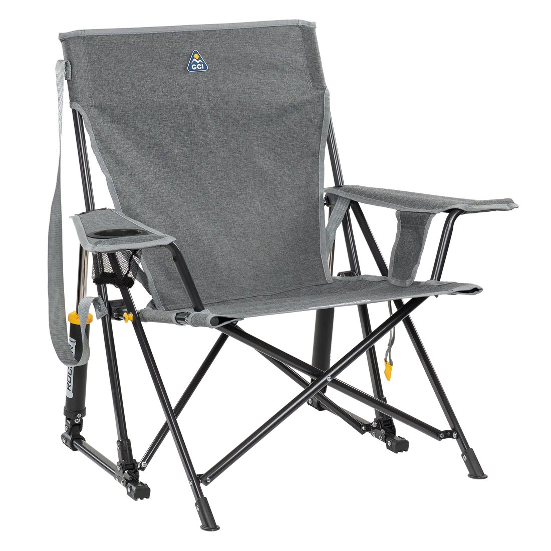 Heavy-Duty Freestyle Kickback Rocker - Choice 345 - RoadTrip Rocker Smooth Motion Camp Chair - Heathered Pewter