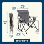 Heavy-Duty Freestyle Kickback Rocker - Choice 345 - RoadTrip Rocker Smooth Motion Camp Chair Detail