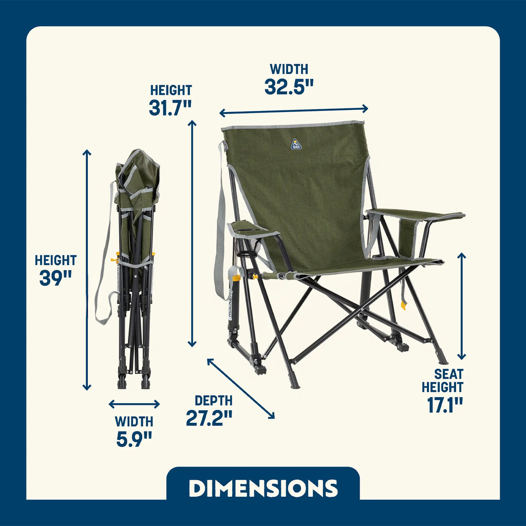 Heavy-Duty Freestyle Kickback Rocker - Choice 345 - RoadTrip Rocker Smooth Motion Camp Chair Detail