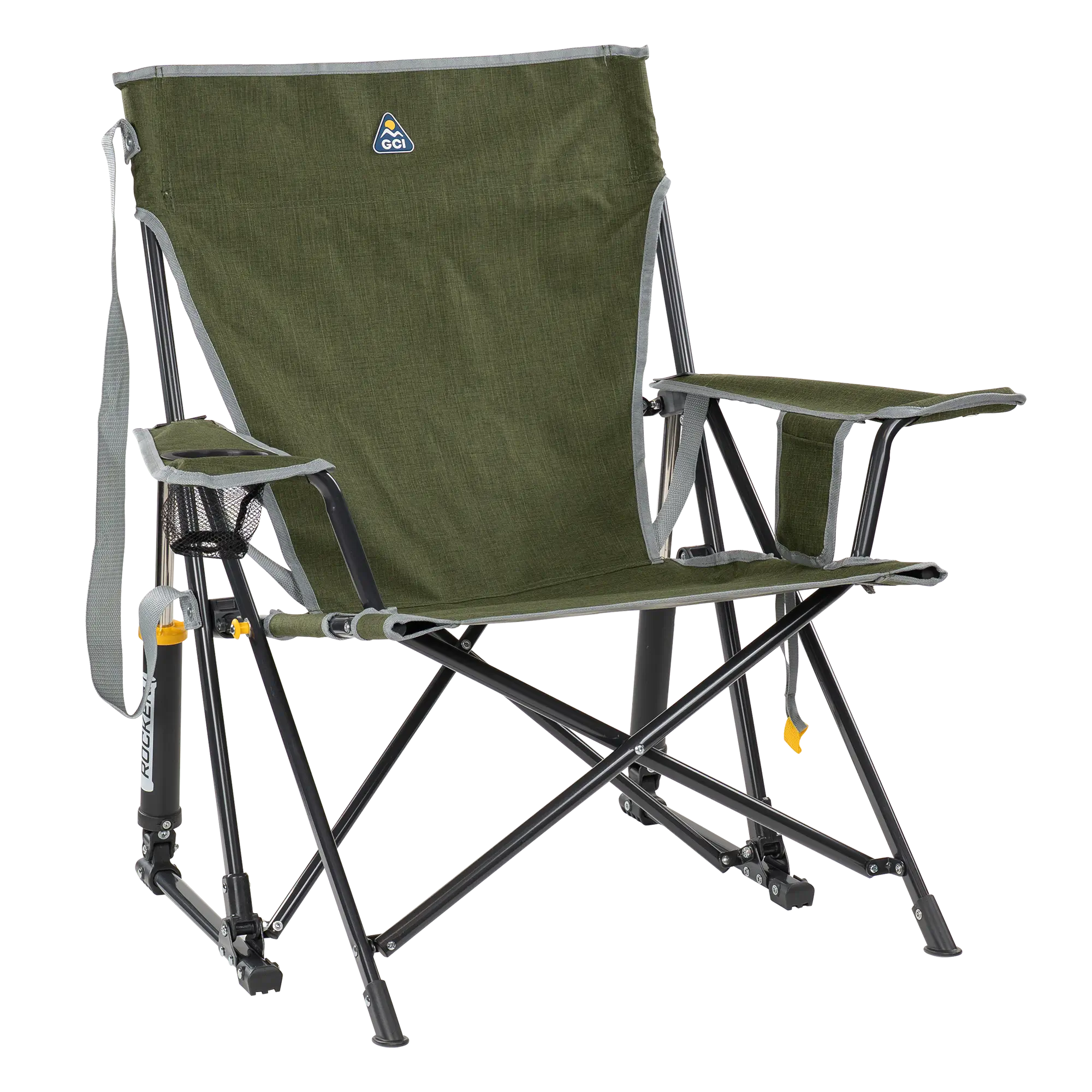 Heavy-Duty Freestyle Kickback Rocker - Choice 345 - RoadTrip Rocker Smooth Motion Camp Chair - Heathered Loden