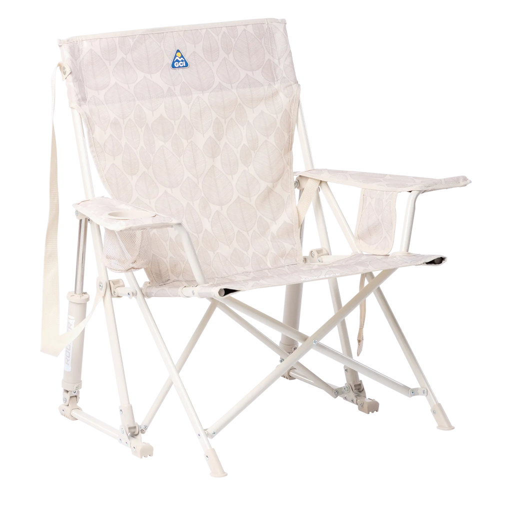 Heavy-Duty Freestyle Kickback Rocker - Choice 345 - RoadTrip Rocker Smooth Motion Camp Chair - Soft Neutral Leaf