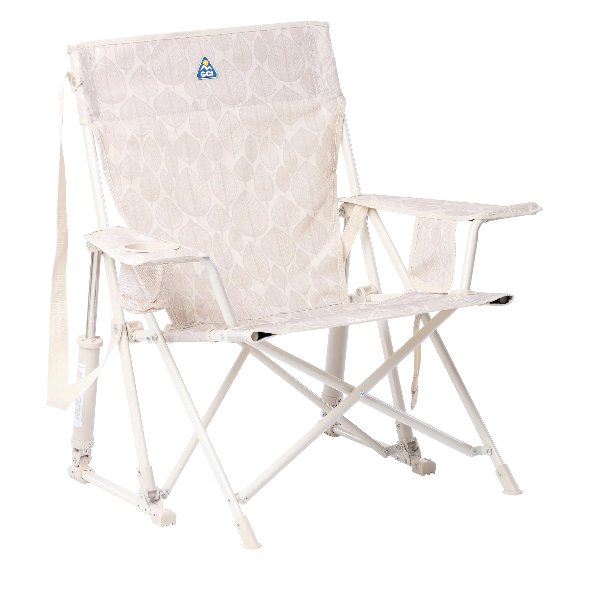 Heavy-Duty Freestyle Kickback Rocker - Choice 345 - RoadTrip Rocker Smooth Motion Camp Chair - Soft Neutral Leaf
