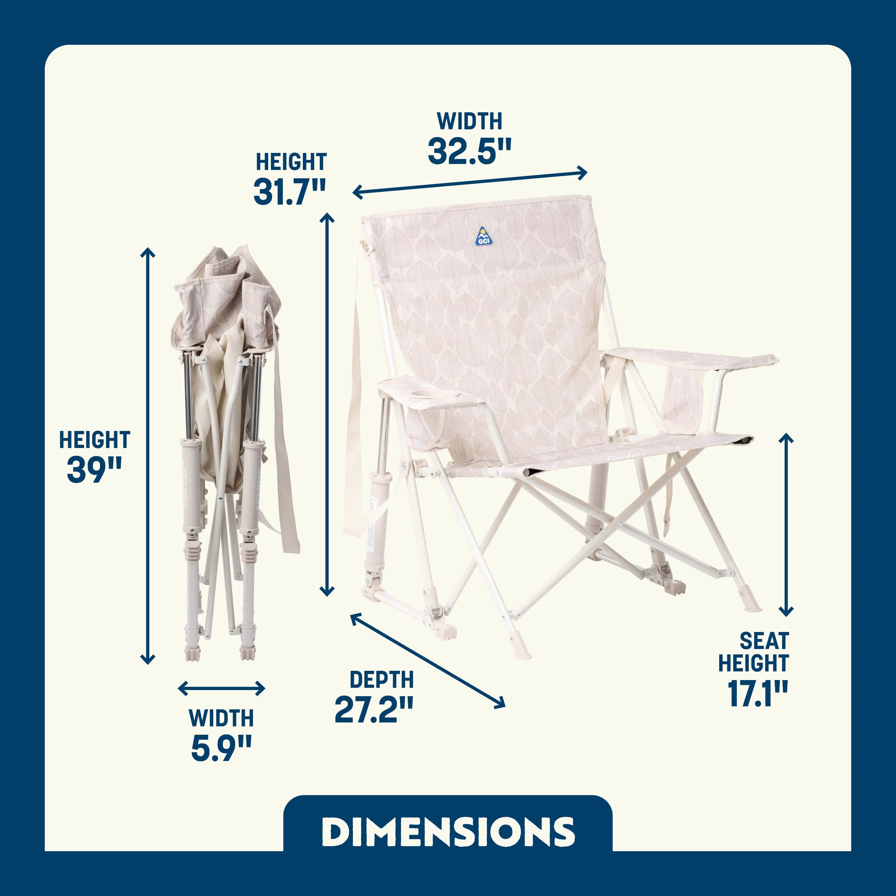Heavy-Duty Freestyle Kickback Rocker - Choice 345 - RoadTrip Rocker Smooth Motion Camp Chair Detail