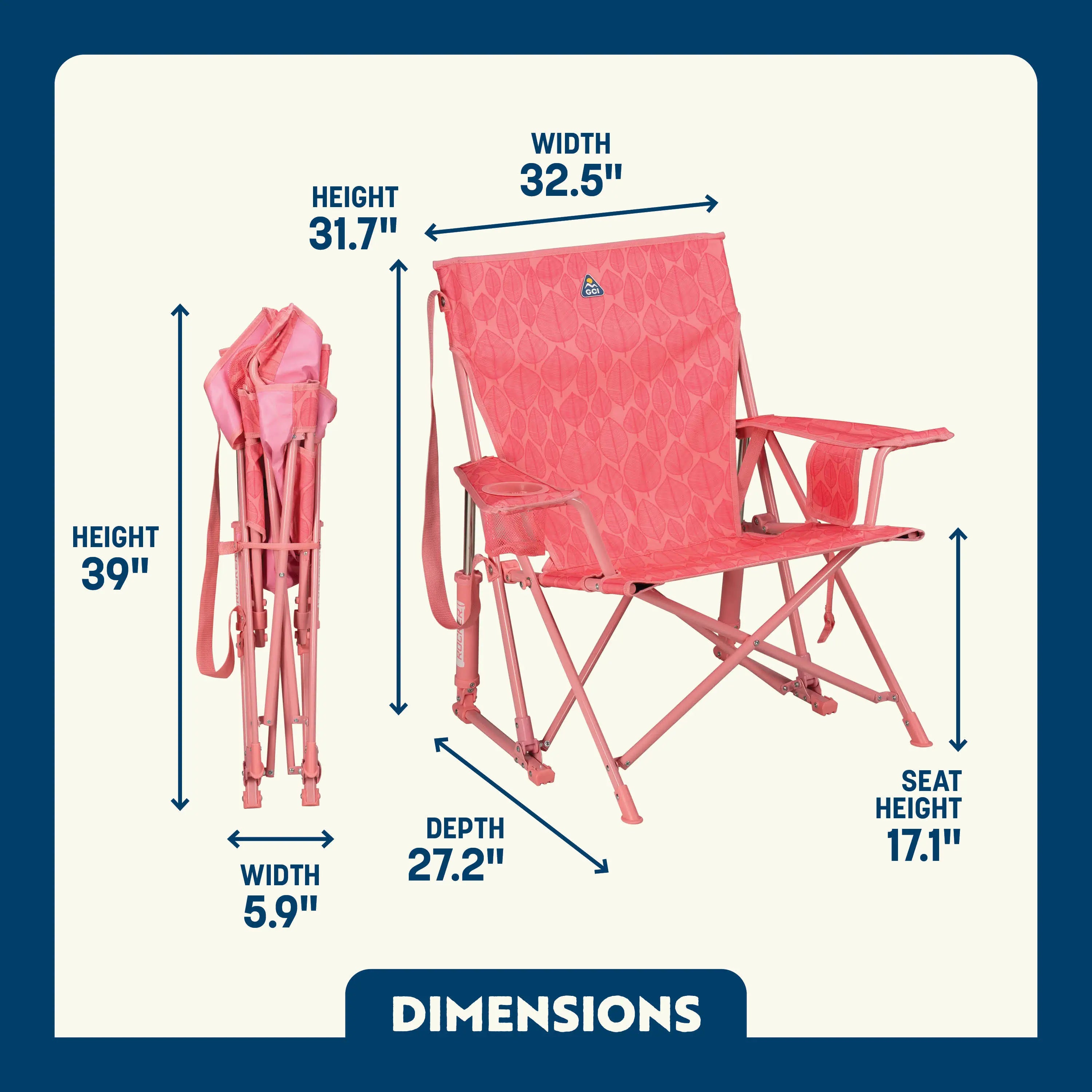 Heavy-Duty Freestyle Kickback Rocker - Choice 345 - RoadTrip Rocker Smooth Motion Camp Chair Detail