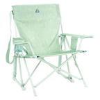 Heavy-Duty Freestyle Kickback Rocker - Choice 345 - RoadTrip Rocker Smooth Motion Camp Chair - Pastel Green Leaf