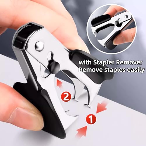 Minimalist Long Reach Stapler,with 2000 Staples & Stapler Remover Full Strip，20-25 Set