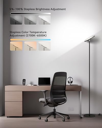 Smart Home JOOFO LED Floor Lamp – Super Bright Torchiere with Remote Kit