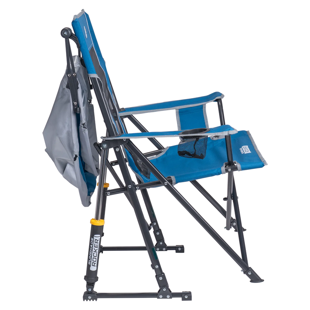 Luxury Camp SunShade Rocker - Choice 550 - Heavy-Duty Kickback Rocker with Beverage Holder Detail