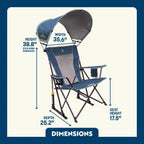 Luxury Camp SunShade Rocker - Choice 550 - Heavy-Duty Kickback Rocker with Beverage Holder Detail