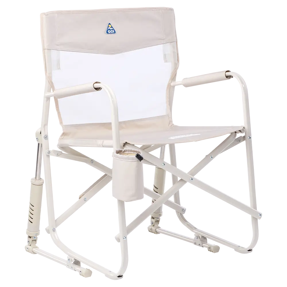 Patented Spring-Action Freestyle Rocker Elite - Choice 460 - RoadTrip Rocker Smooth Motion Camp Chair - Soft Neutral