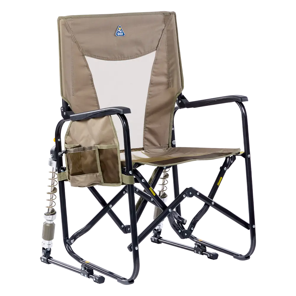 Luxury Camp Adjustable Rocker - Choice 573 - RoadTrip Rocker Smooth Motion Camp Chair - Aged Fatigue