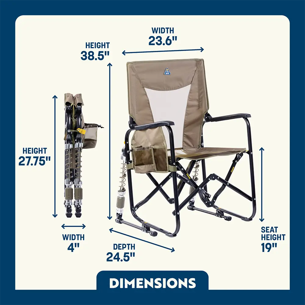 Luxury Camp Adjustable Rocker - Choice 573 - RoadTrip Rocker Smooth Motion Camp Chair Detail