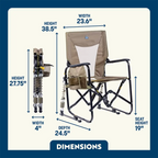 Luxury Camp Adjustable Rocker - Choice 573 - RoadTrip Rocker Smooth Motion Camp Chair Detail