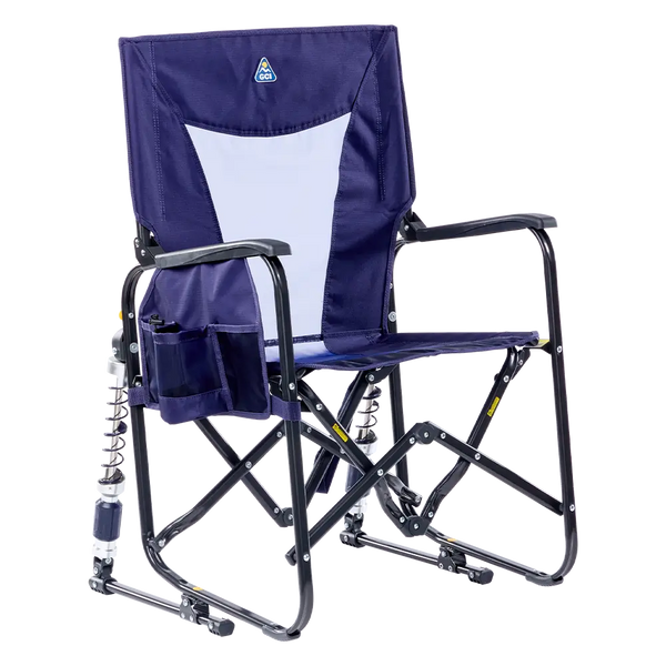 Luxury Camp Adjustable Rocker - Choice 573 - RoadTrip Rocker Smooth Motion Camp Chair - Rich Blue