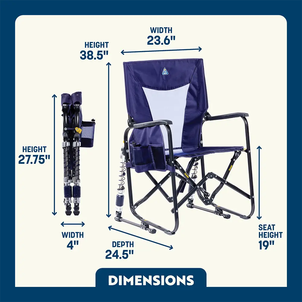 Luxury Camp Adjustable Rocker - Choice 573 - RoadTrip Rocker Smooth Motion Camp Chair Detail