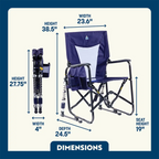 Luxury Camp Adjustable Rocker - Choice 573 - RoadTrip Rocker Smooth Motion Camp Chair Detail