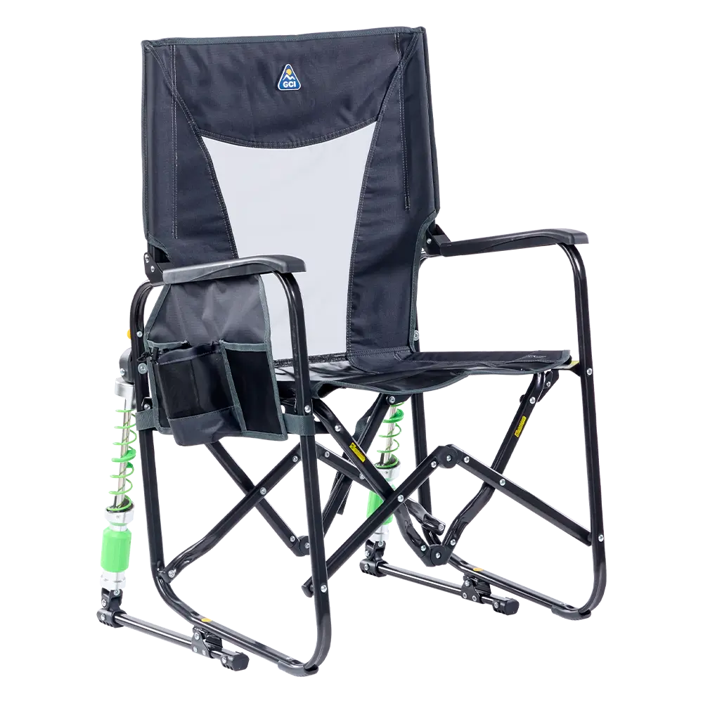 Luxury Camp Adjustable Rocker - Choice 573 - RoadTrip Rocker Smooth Motion Camp Chair - Dark Charcoal