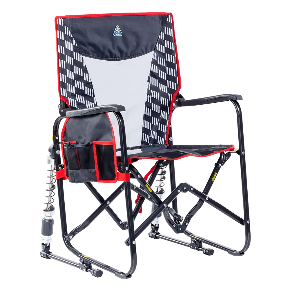 Luxury Camp Adjustable Rocker - Choice 573 - RoadTrip Rocker Smooth Motion Camp Chair - Charcoal Racing